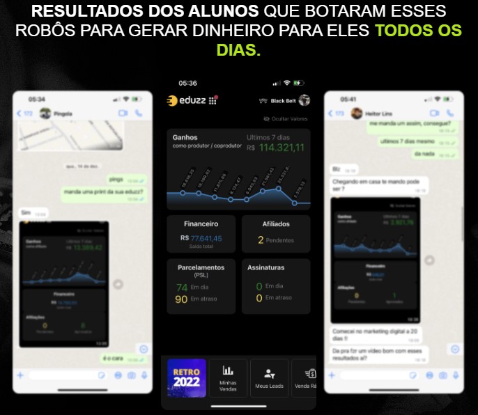 Resultados dos Alunos utilizando a ferramente Bot Milionário - FBM